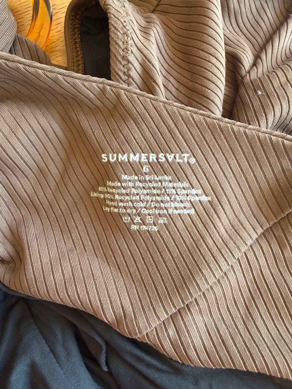 summersalt Brown Ribbed Sidestroke swimsuit - Picture 4 of 4